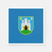 ザグレブ国旗、クロアチアナプキンス スタンダードカクテルナプキン (正面)