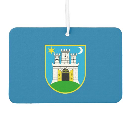 ザグレブ国旗、クロアチアネックタイ カーエアーフレッシュナー (正面)