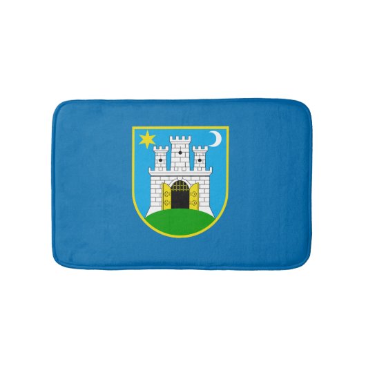 ザグレブ国旗、クロアチアバスルームマット バスマット (正面)