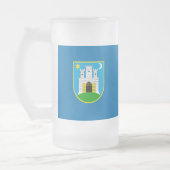 ザグレブ国旗、クロアチアフロストグラスビールマグ フロストグラスビールジョッキ (左)