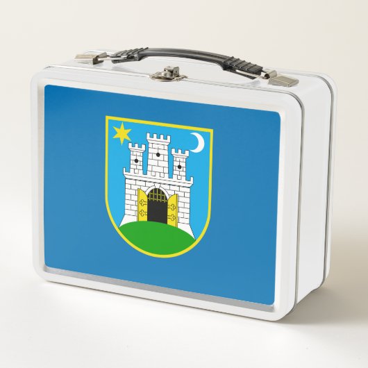 ザグレブ国旗、クロアチアメタルランチボックス メタルランチボックス (正面)