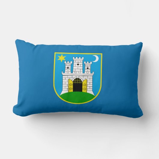 ザグレブ国旗、クロアチアランバーピロー ランバークッション (正面)