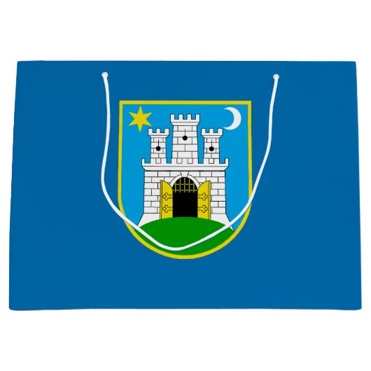 ザグレブ国旗、クロアチア大抱き枕 ラージペーパーバッグ (正面)