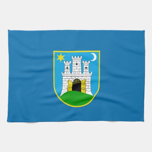 ザグレブ国旗、クロアチキッチンタオル キッチンタオル (横)