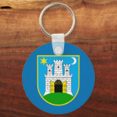 ザグレブ市旗クロアチアのシンボル キーホルダー (正面)