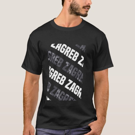 ザグレブ迷彩柄パターングレーカモフラージュ Tシャツ (正面)