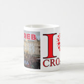 ザグレブ、クロアチアを訪ねて　愛してる　マグカップ コーヒーマグカップ (中央)