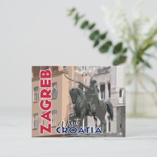 ザグレブ、クロアチアを訪れる ポストカード (スタンド正面)