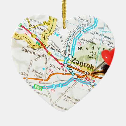 ザグレブ、クロアチア セラミックオーナメント (正面)