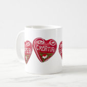 ザグレブ,クロアチア:ハート型リキタール コーヒーマグカップ (正面左)