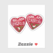 ザグレブ,クロアチア:ハート型リキタール シール (シート)