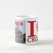 ザグレブ、クロアチアI Loveを訪れる コーヒーマグカップ (中央)