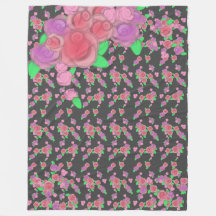 ザケーキピンクローズプリントフローラフリース