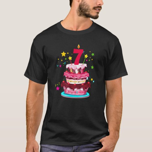 ザケーキ7誕生日7歳誕生日少年G Tシャツ (正面)