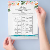 ザゲストブライダルシャワービンゴビーチテーマ チラシ (手)