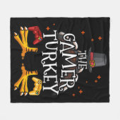 ザゲーマートルコ幸せな感謝祭ビデオゲームおもしろい フリースブランケット (正面(横))