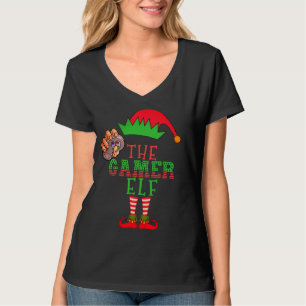 ザゲーマー小妖精や小人ファミリーマッチングクリスマスパジャマ Tシャツ