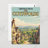 ザコッツウォルズビレッジヴィンテージ旅行ポスター ポストカード (正面/裏面)