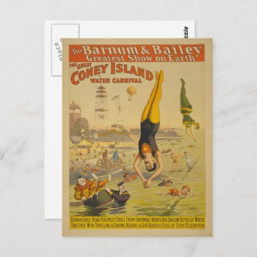 ザコニー素晴らしアイランドウォーターカーニバルポスター ポストカード (正面/裏面)