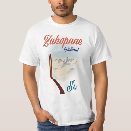 ザコパネポーランドのスキーポスター Tシャツ (正面)