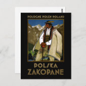 ザコパネポーランドヴィンテージ旅行ポスター復元 ポストカード (正面/裏面)