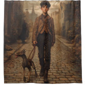 ザコブレストーンガーディアン – シュールアルアートデザイン シャワーカーテン (正面)