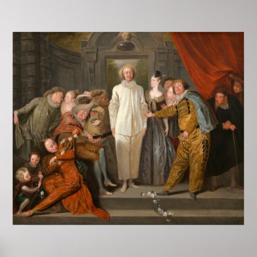 ザコメディアンイタリアン – アントワーヌワトーファインアート ポスター (正面)