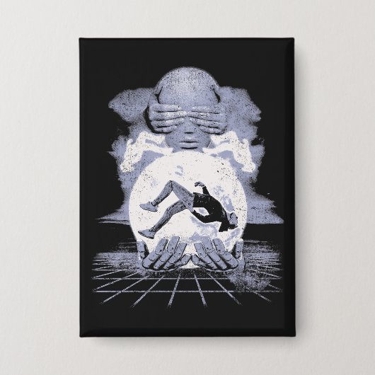 ザコラプス – テクノ – ディストピアのストリートウェアデザイン 缶バッジ (正面)