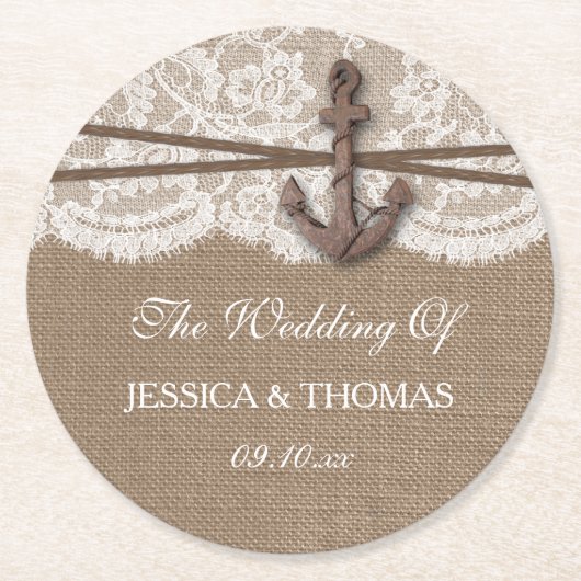 ザコレクシ素朴ョン結婚のいかり ラウンドペーパーコースター (正面)