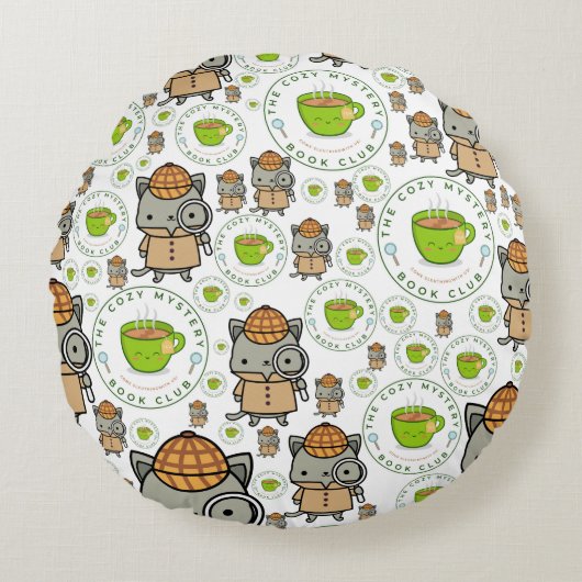 ザコージーミステリーブッククラブ枕 ラウンドクッション (正面)