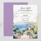 ザコートダジュール景観結婚式招待状 招待状 (正面/裏面)