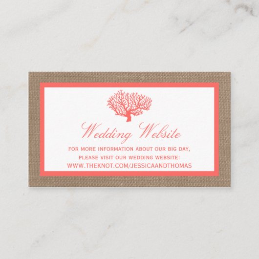 ザコーラルオンバーラップボホビーチ結婚式コレクション エンクロージャーカード (正面)