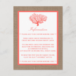 ザコーラルオンバーラップボホビーチ結婚式コレクション エンクロージャーカード