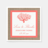 ザコーラルオンバーラップボホビーチ結婚式コレクション スタンダードカクテルナプキン (正面)