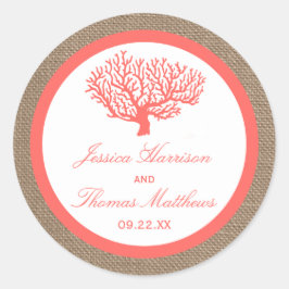 ザコーラルオンバーラップボホビーチ結婚式コレクション ラウンドシール