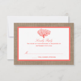 ザコーラルオンバーラップボホビーチ結婚式コレクション 出欠カード