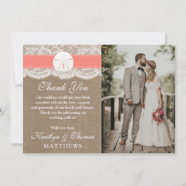 ザコーラルサンドドルコレクションビーチ結婚式 サンキューカード