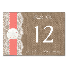 ザコーラルサンドドルコレクションビーチ結婚式 テーブルナンバー