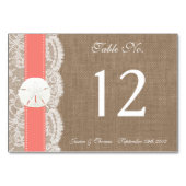 ザコーラルサンドドルコレクションビーチ結婚式 テーブルナンバー (裏面)