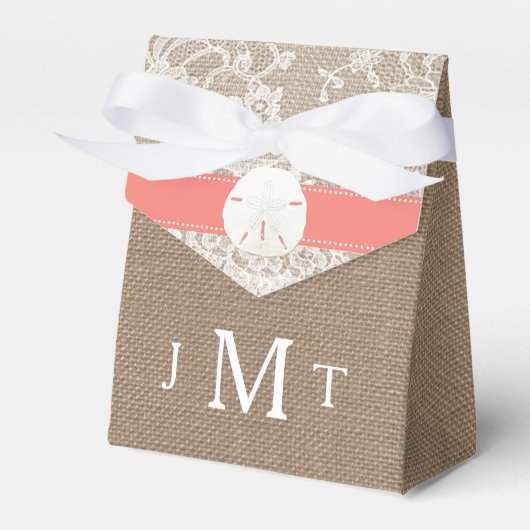 ザコーラルサンドドルコレクションビーチ結婚式 フェイバーボックス (正面サイド)