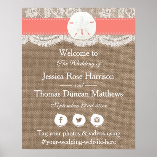 ザコーラルサンドドルコレクションビーチ結婚式 ポスター (正面)