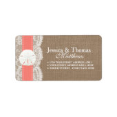 ザコーラルサンドドルコレクションビーチ結婚式 ラベル (正面)