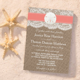 ザコーラルサンドドルコレクションビーチ結婚式 招待状