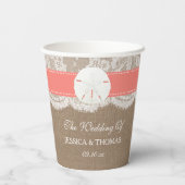 ザコーラルサンドドルコレクションビーチ結婚式 紙コップ (裏面)