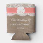 ザコーラルサンドドルコレクションビーチ結婚式 缶クーラー (裏面)