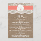 ザコーラルサンドドル結婚のコレクションメニュー メニュー (正面)