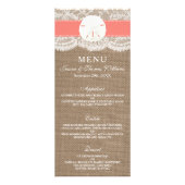 ザコーラルサンド結婚ドルのコレクションメニュー ラックカード (正面)