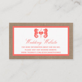 ザコーラルシーホースバーラップビーチ結婚式コレクション エンクロージャーカード