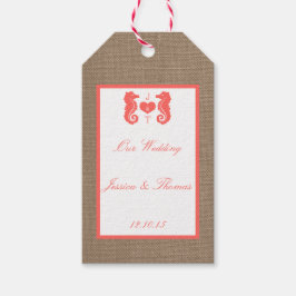 ザコーラルシーホースバーラップビーチ結婚式コレクション ギフトタグ