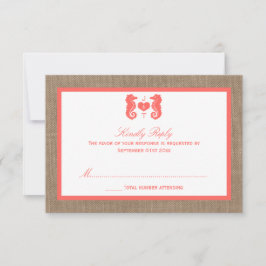 ザコーラルシーホースバーラップビーチ結婚式コレクション 出欠カード